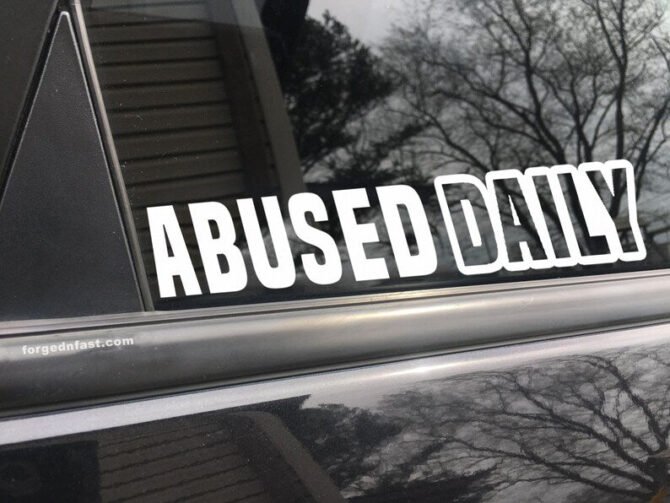 Abused Daily car sticker