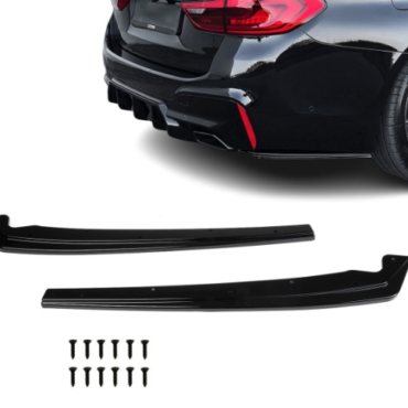 HAUER Rear Bumper Side Flaps - Splitters, set for BMW G30, G31 / F10, F11, glossy black