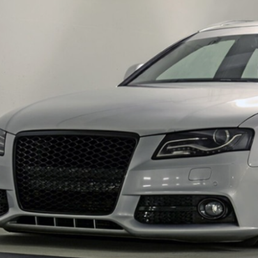 RS-style Fog Light Grill, Covers for Audi A4 B8 (08-12) with standard bumper, glossy black