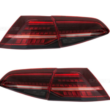 R style LED Tail Lights set with Dynamic turn signals for VW Golf MK7 (13-19) hatchback